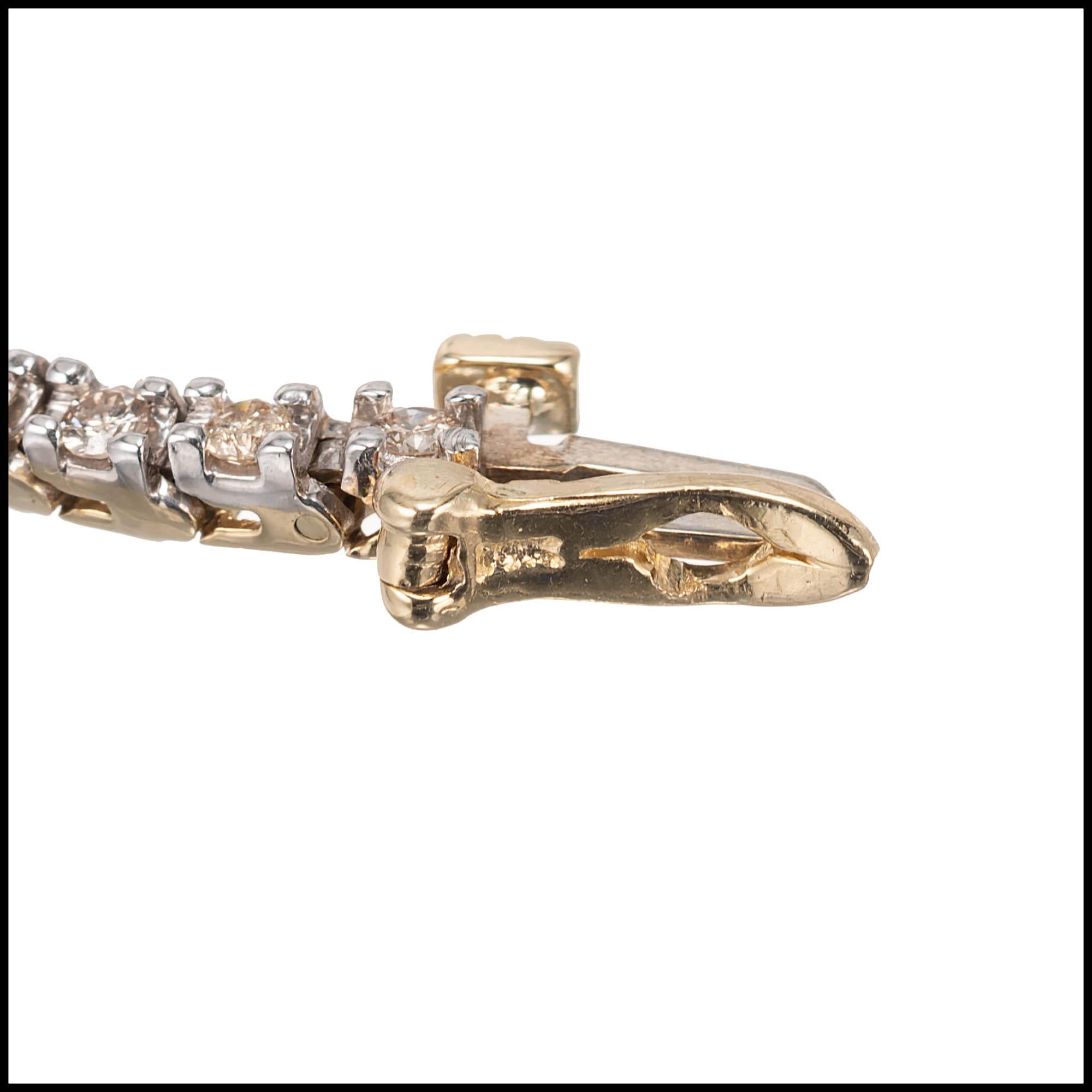 Bracelet tennis en or jaune avec diamants de 1,60 carat Bon état - En vente à Stamford, CT