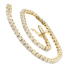 Bracelet tennis en or jaune avec diamants de 1,60 carat