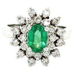 1.60 Carat Emerald Diamond 14 Karat White Gold Engagement Ring
