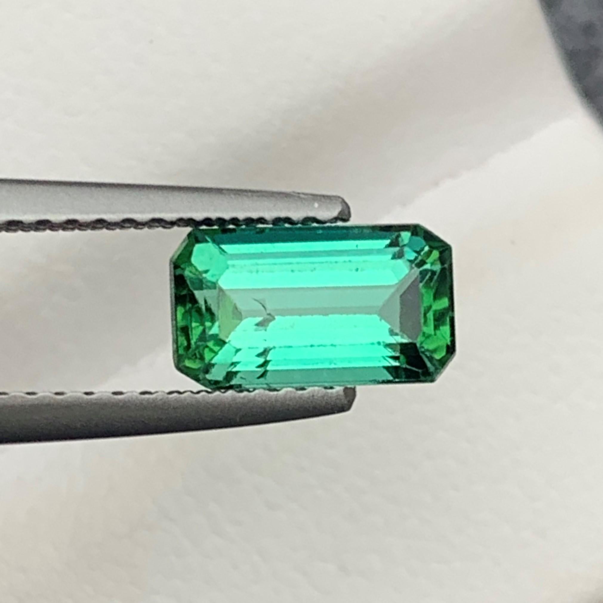 Gemstone Type : Tourmaline
Weight : 1.60 Carats
Dimensions : 8.7x5x4.1 Mm
Origin : Kunar Afghanistan
Clarity : SI
Shape: Emerald
Color: Lagoon
Certificate: On Demand
Basically, mint tourmalines are tourmalines with pastel hues of light green to