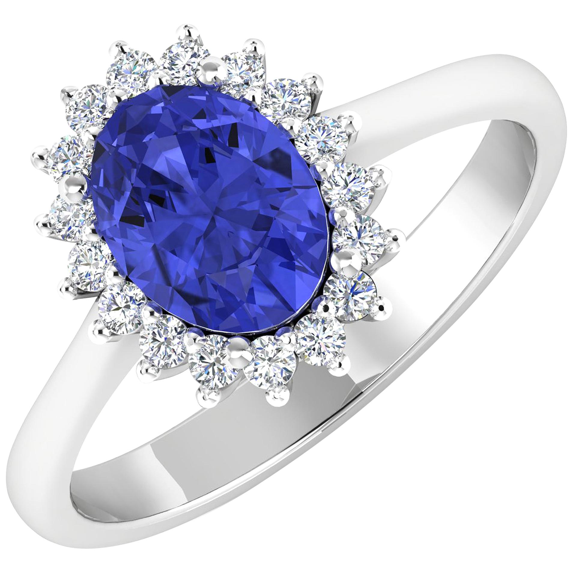14Kt Gold Tanzanite & Diamond Engagement Ring, 1.80ctw For Sale