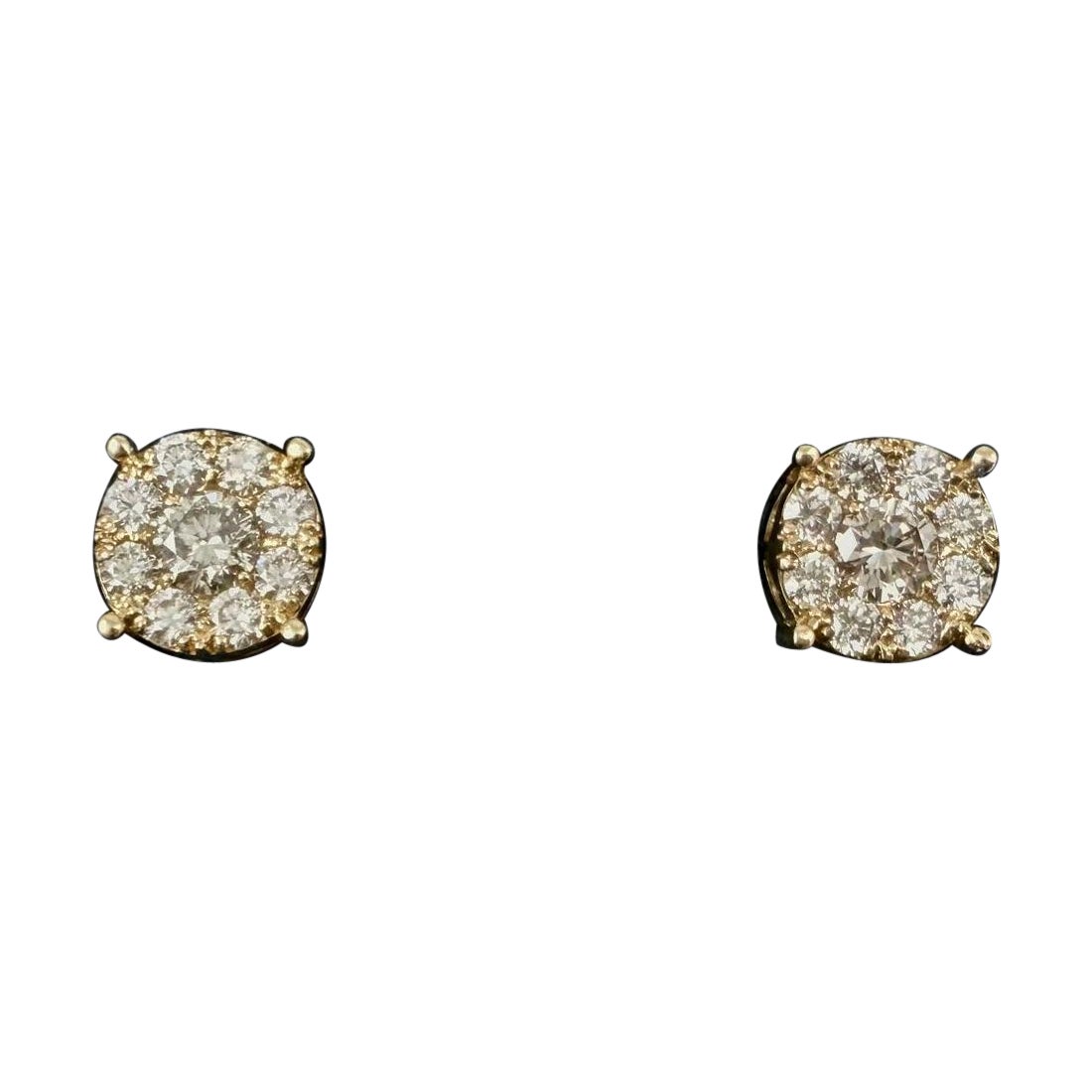 Orecchini con diamanti a illusione da 1,60 carati in oro bianco 14K