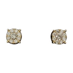 Orecchini con diamanti a illusione da 1,60 carati in oro bianco 14K