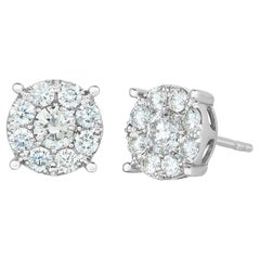 1,60 Karat Illusions-Diamant-Ohrringe aus 14K Weißgold