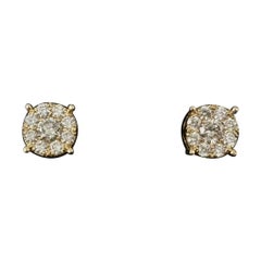 1,60 Karat Illusions-Diamant-Ohrringe aus 14K Gelbgold