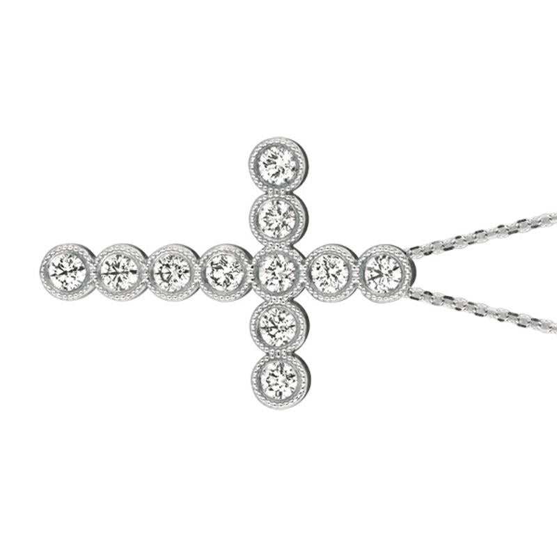Collar Colgante Cruz Diamante Natural 1,60 Quilates Oro Blanco 14K G SI 18'' cadena

Diamantes 100% naturales, no mejorados de ninguna manera Collar de diamantes talla redonda
1,60CT
G-H
SI
Oro blanco de 14 quilates estilo bruñido 6,70 gramos
1 5/16