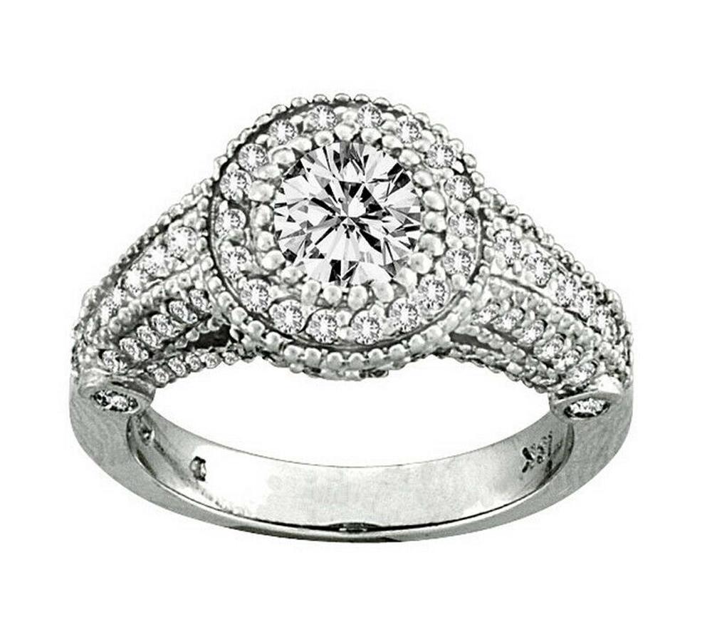For Sale:  1.60 Carat Natural Diamond Engagement Ring G SI 14K White Gold 3