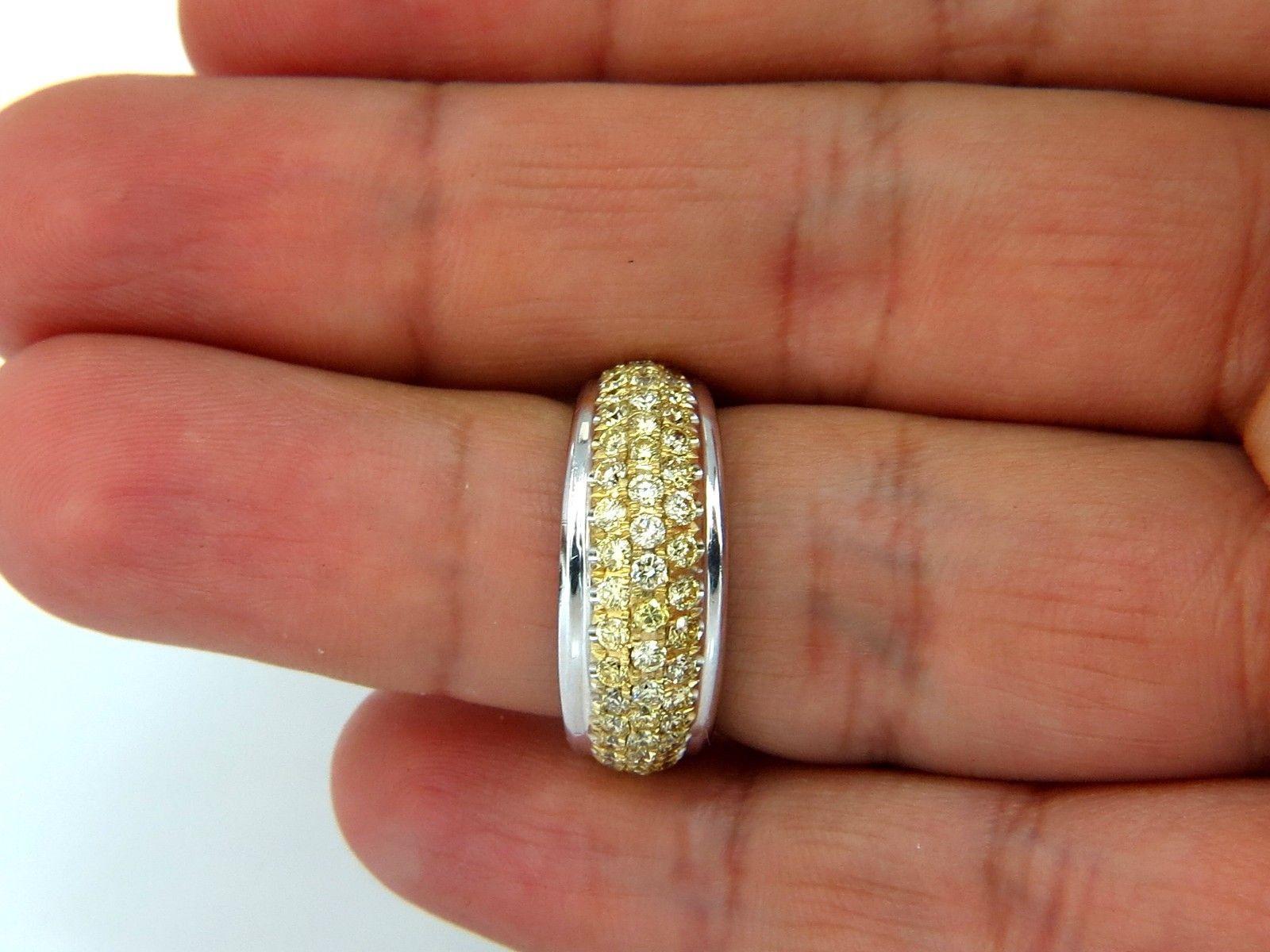 1.60 Carat Natural Fancy Yellow Diamonds Ring 18 Karat In New Condition For Sale In New York, NY