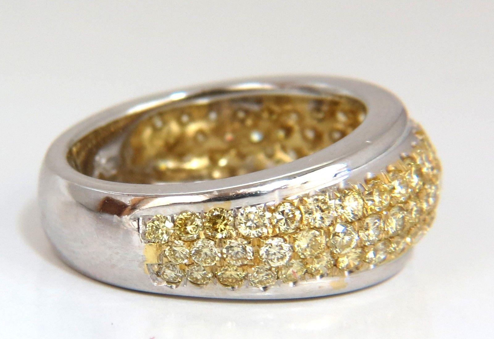 1.60 Carat Natural Fancy Yellow Diamonds Ring 18 Karat For Sale 2