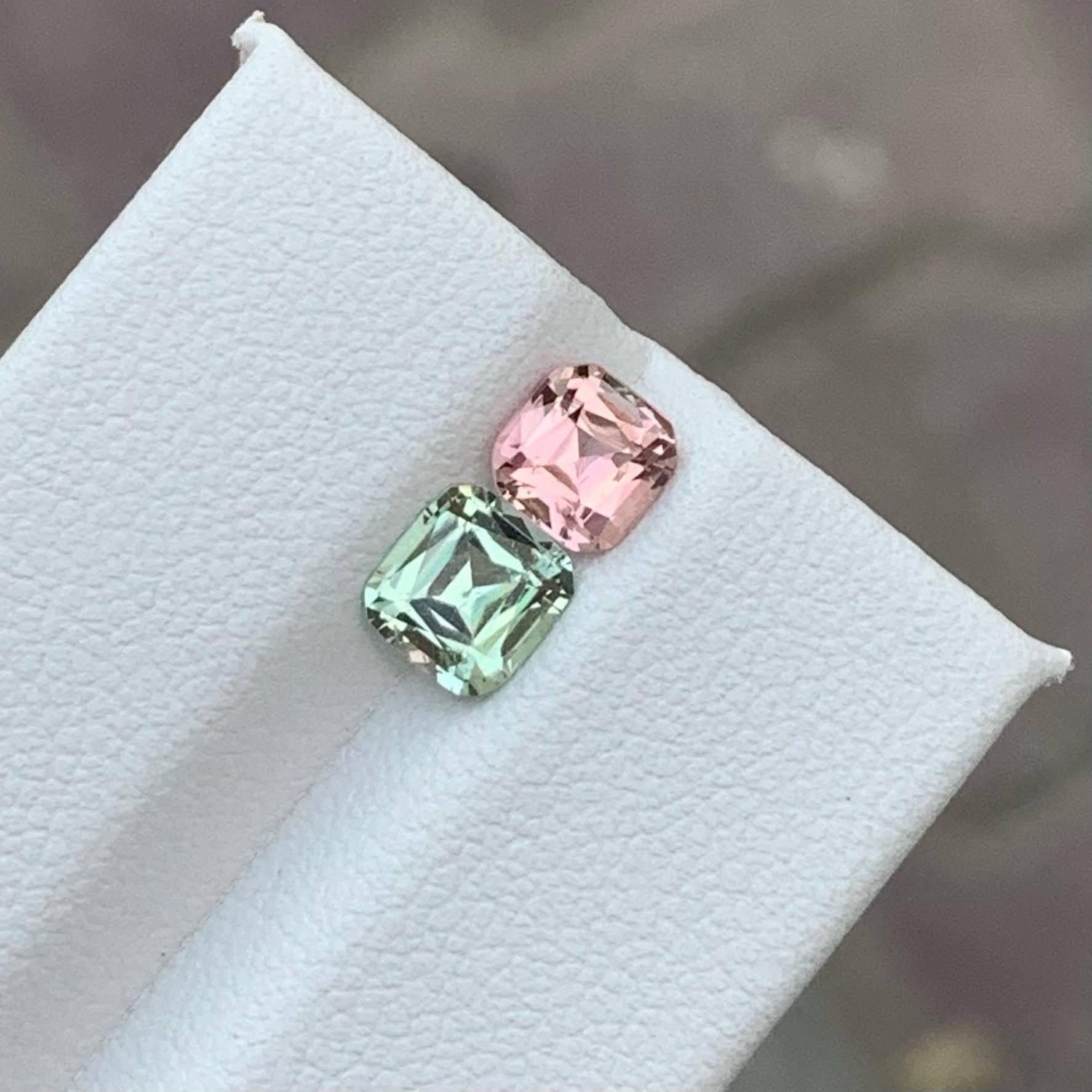 1,60 Karat Natürliche Lose 2 Stück Turmalin Kissenschliff Afghani Edelsteine im Angebot 5