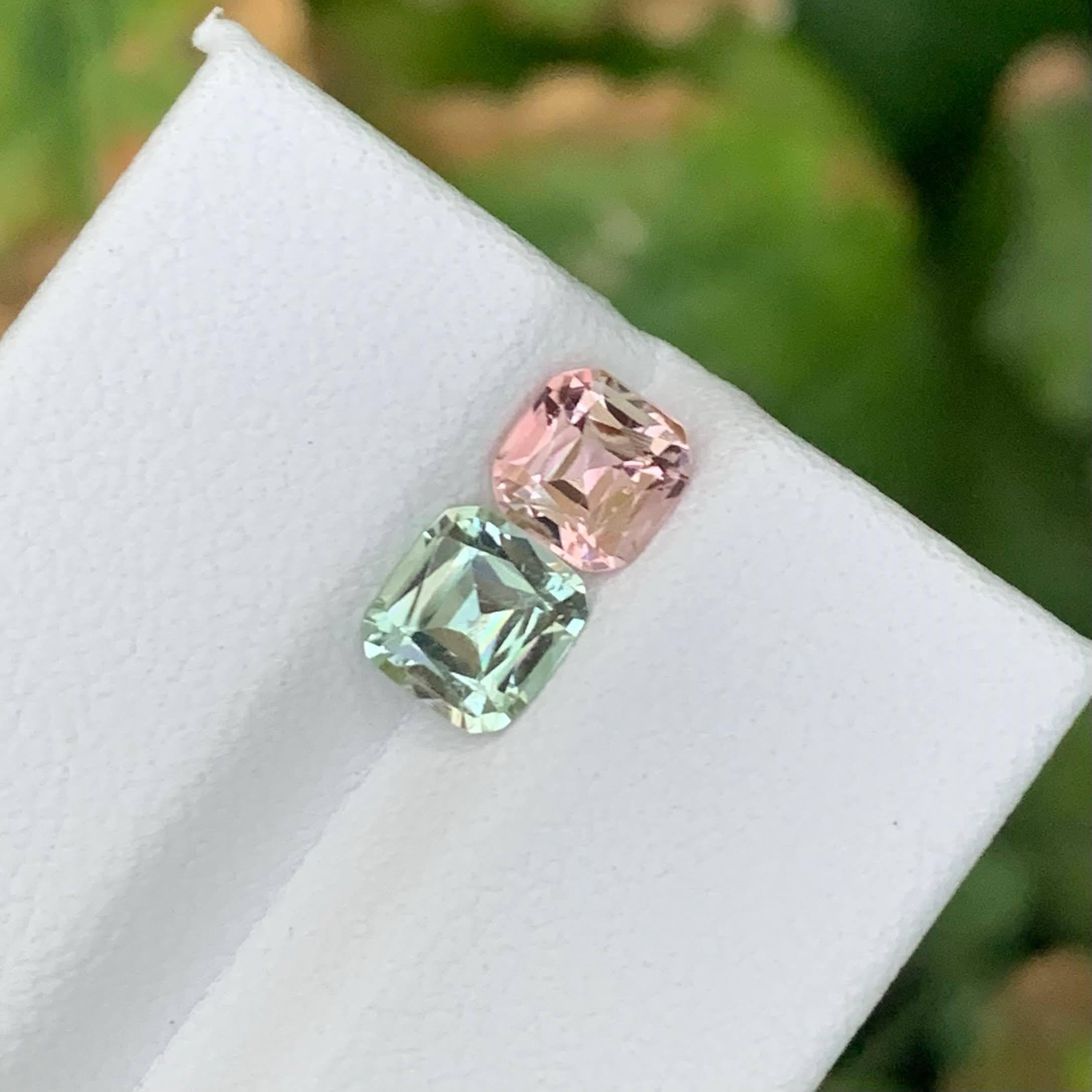 1,60 Karat Natürliche Lose 2 Stück Turmalin Kissenschliff Afghani Edelsteine im Angebot 6