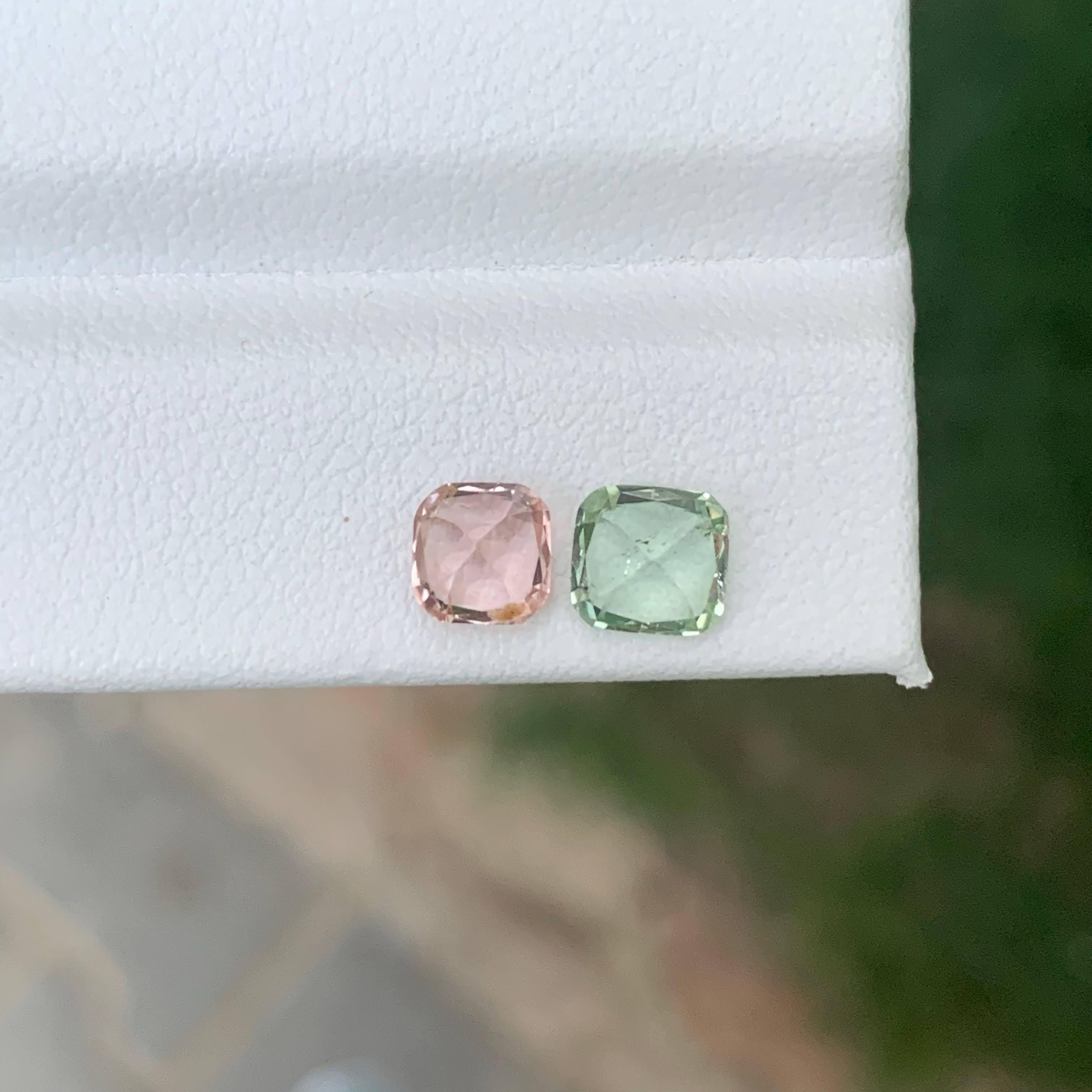 1,60 Karat Natürliche Lose 2 Stück Turmalin Kissenschliff Afghani Edelsteine (Moderne) im Angebot