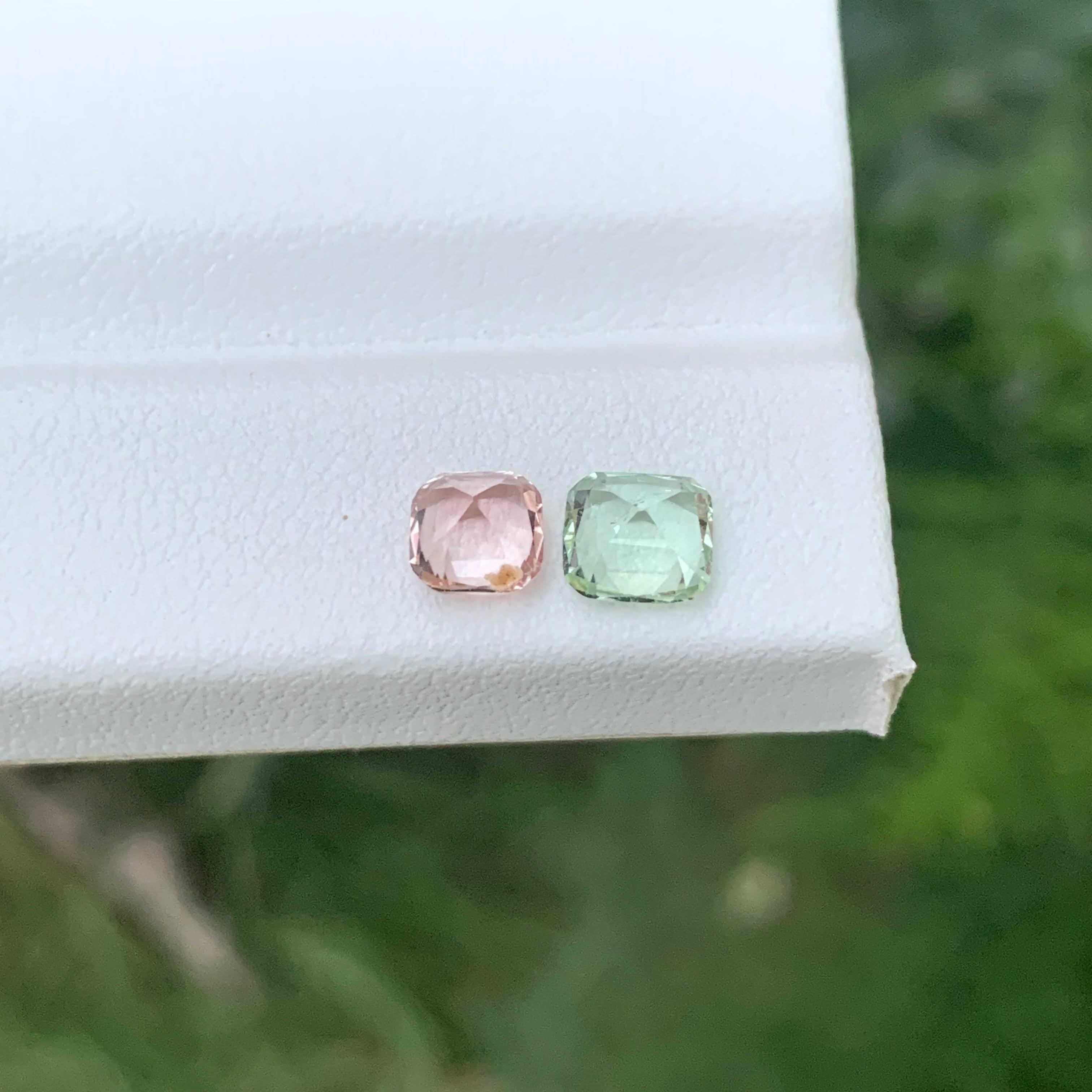 1,60 Karat Natürliche Lose 2 Stück Turmalin Kissenschliff Afghani Edelsteine im Zustand „Neu“ im Angebot in Bangkok, TH