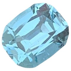 1.60 Carat Natural Loose Aquamarine Cushion Shape Gem For Jewellery Making 