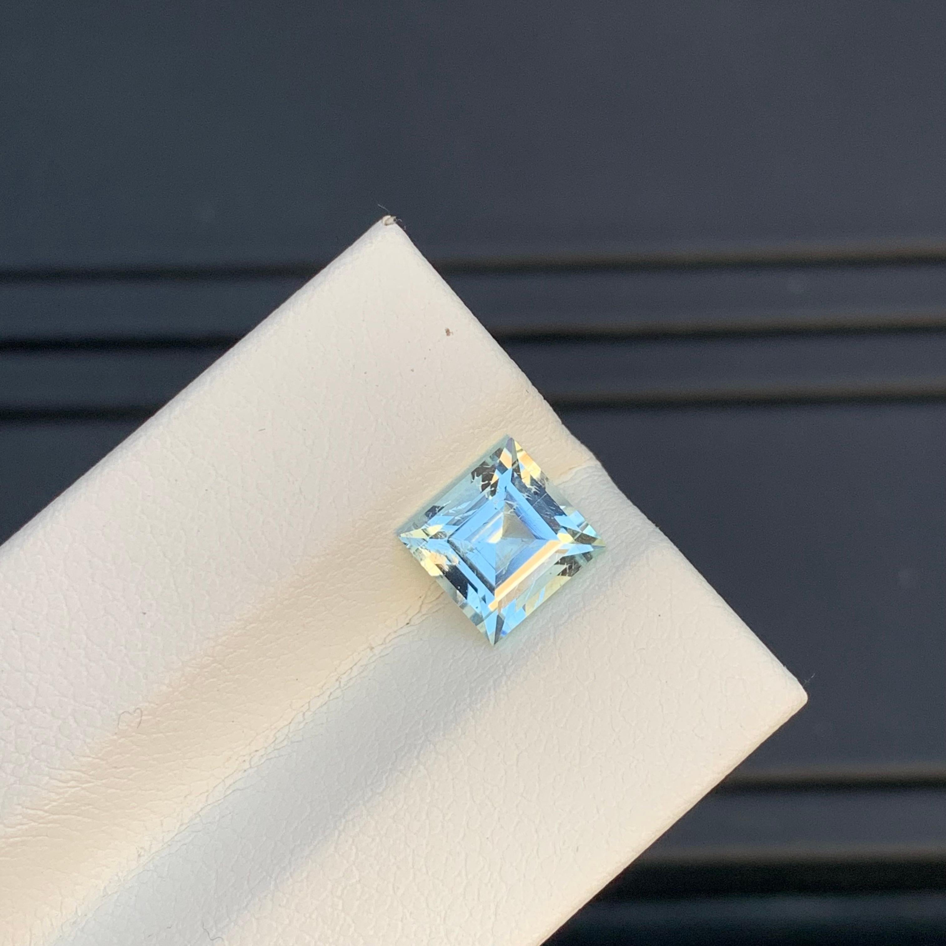 1,60 Karat Natürlicher loser Aquamarin im Princess-Schliff im Zustand „Neu“ im Angebot in Peshawar, PK