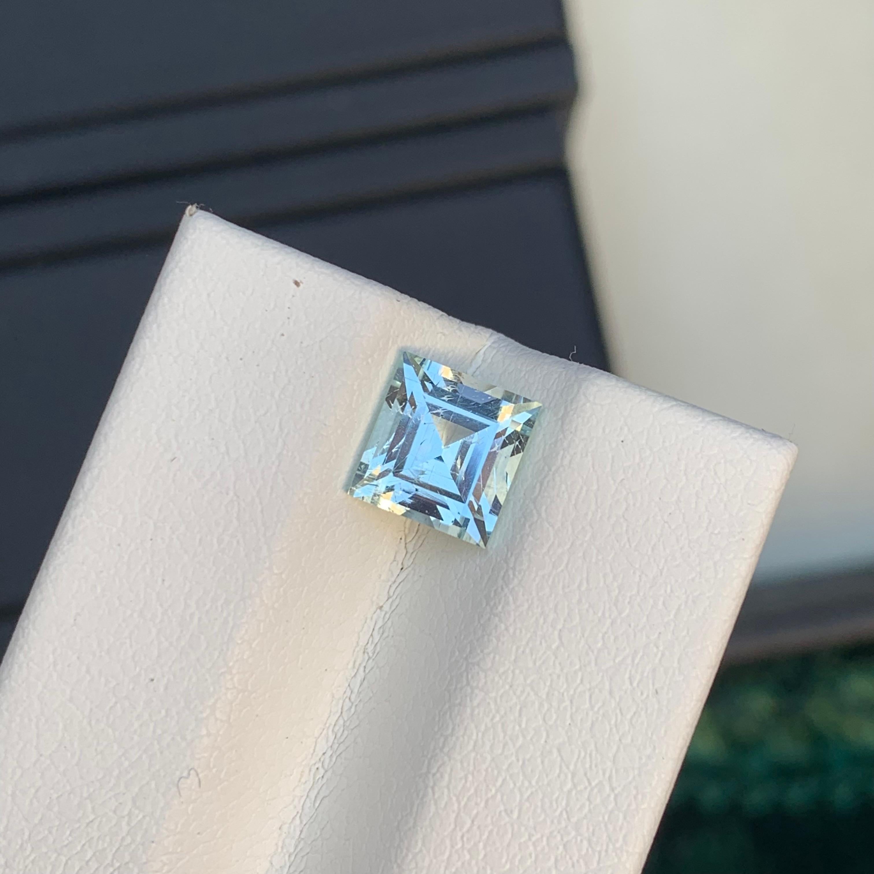 1,60 Karat Natürlicher loser Aquamarin im Princess-Schliff für Damen oder Herren im Angebot