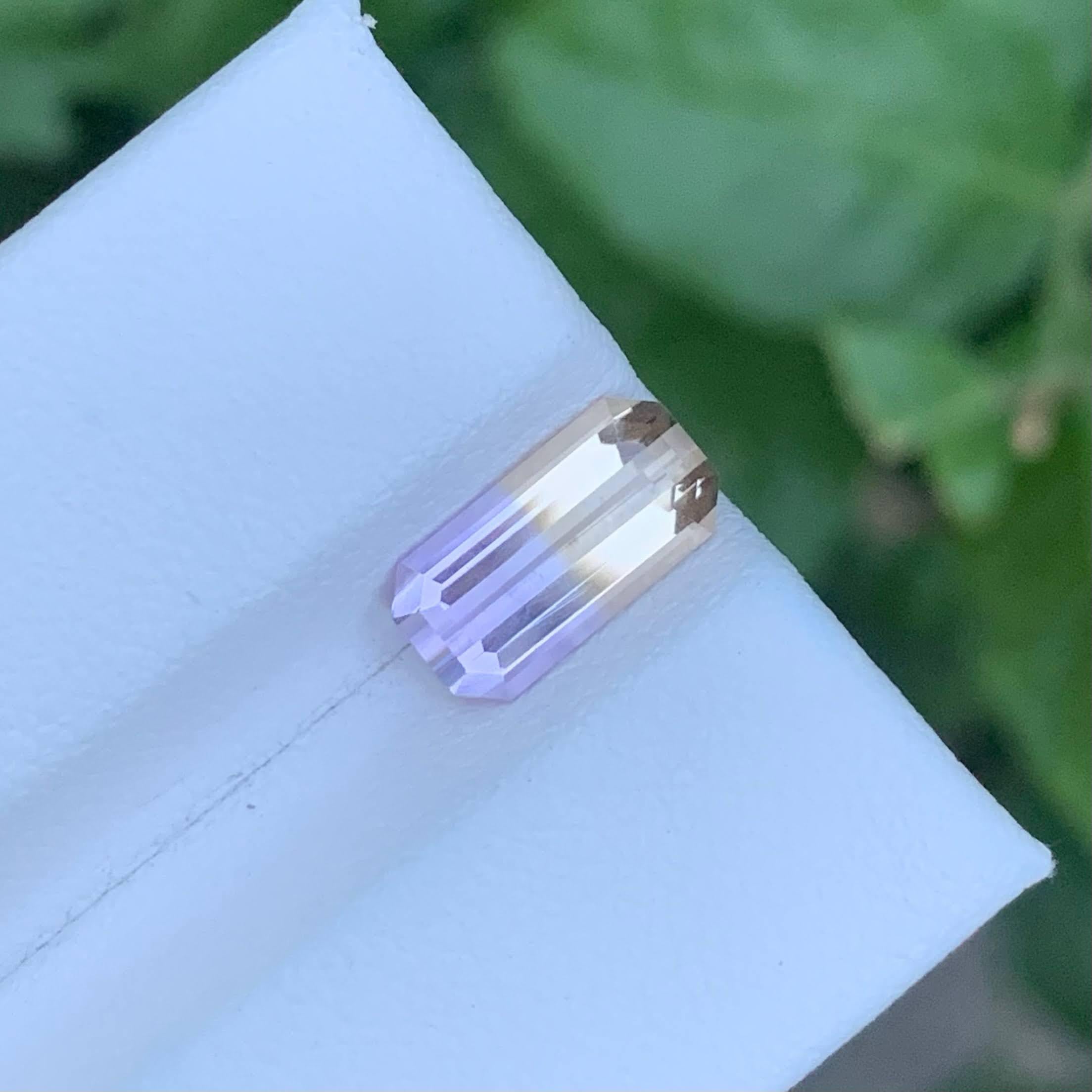 1.60 Karat Natürlicher Loser Bi Color Ametrine Stein Smaragd Schliff Bolivianischer Edelstein im Angebot 4