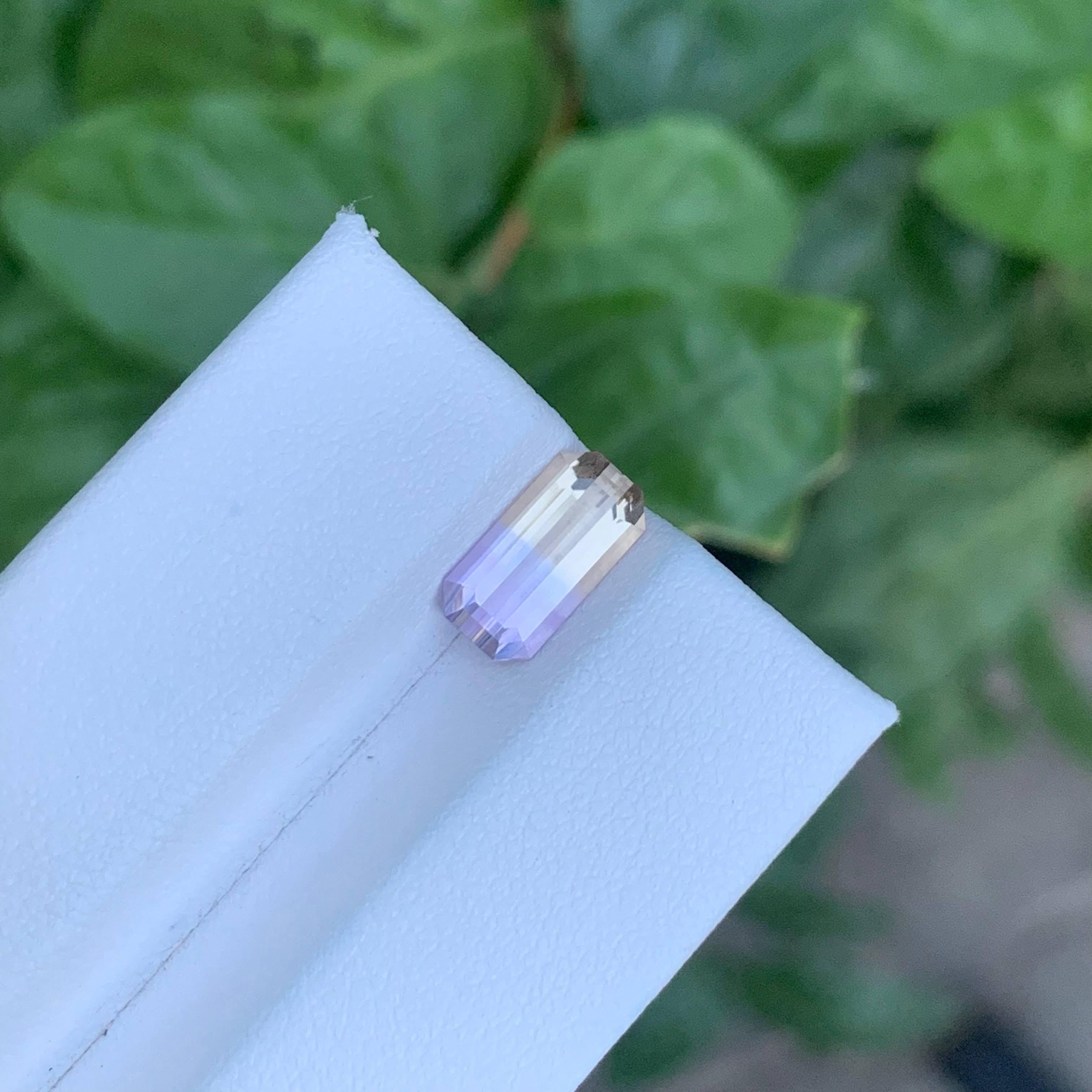 1.60 Karat Natürlicher Loser Bi Color Ametrine Stein Smaragd Schliff Bolivianischer Edelstein (Moderne) im Angebot