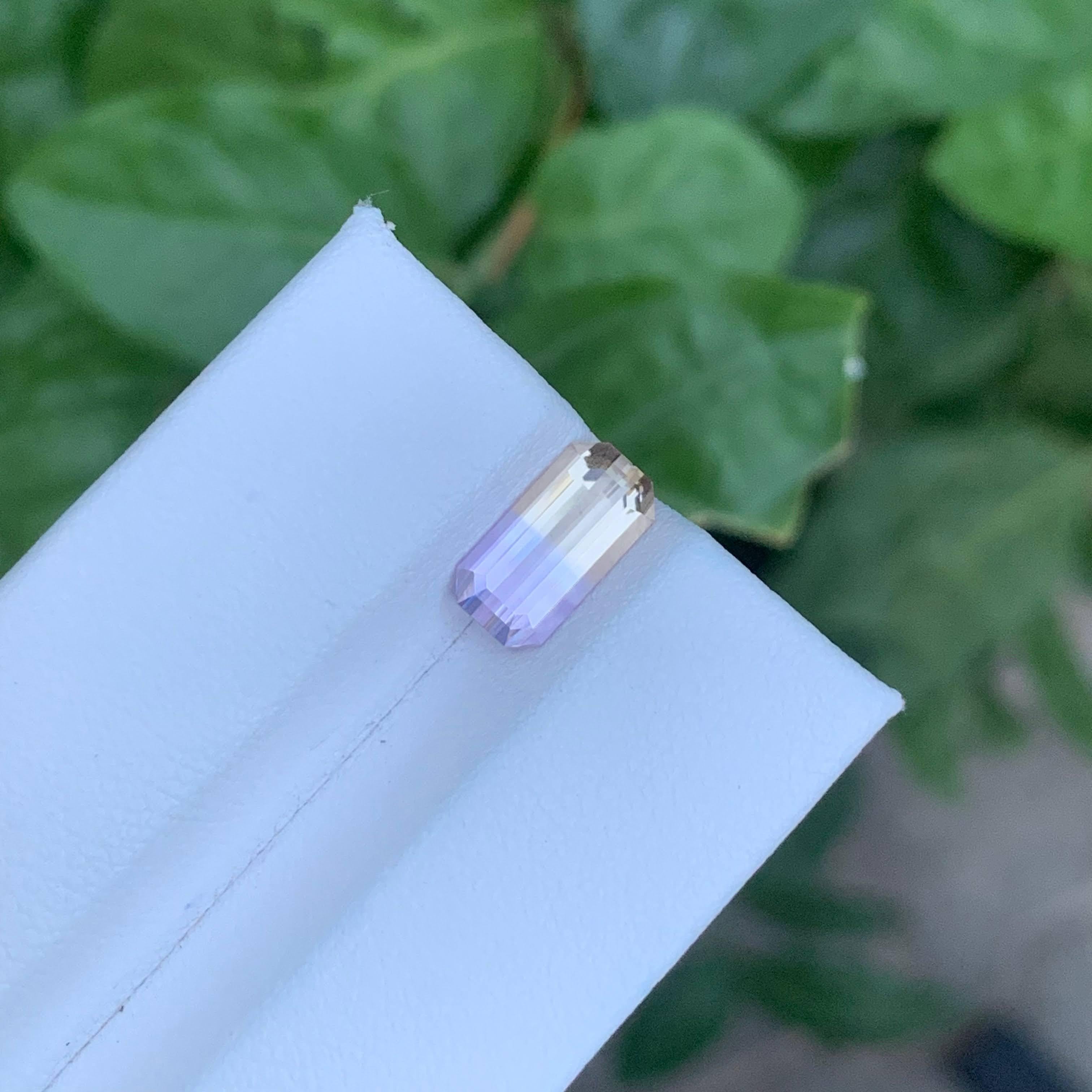 1.60 Karat Natürlicher Loser Bi Color Ametrine Stein Smaragd Schliff Bolivianischer Edelstein (Smaragdschliff) im Angebot