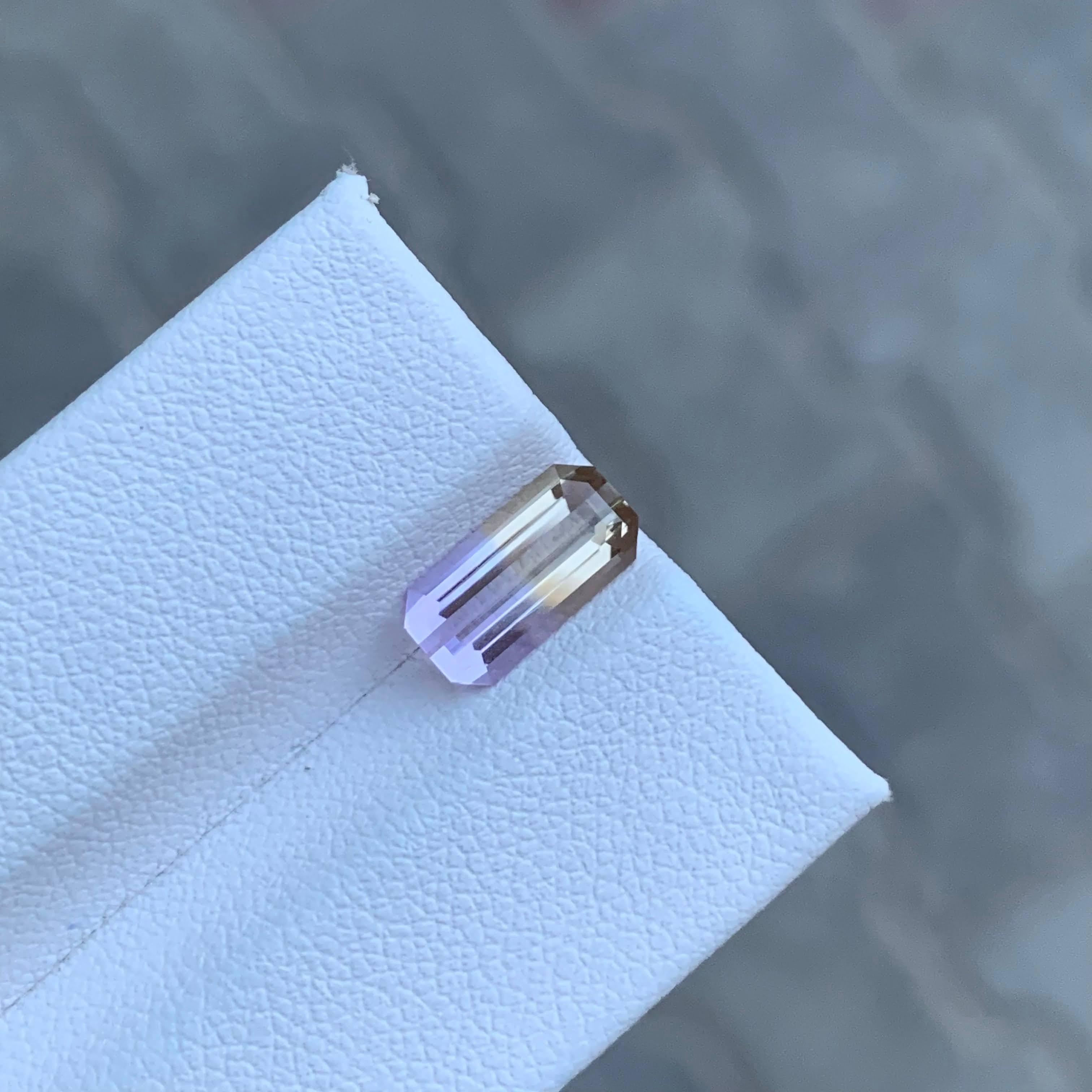 1.60 Karat Natürlicher Loser Bi Color Ametrine Stein Smaragd Schliff Bolivianischer Edelstein für Damen oder Herren im Angebot