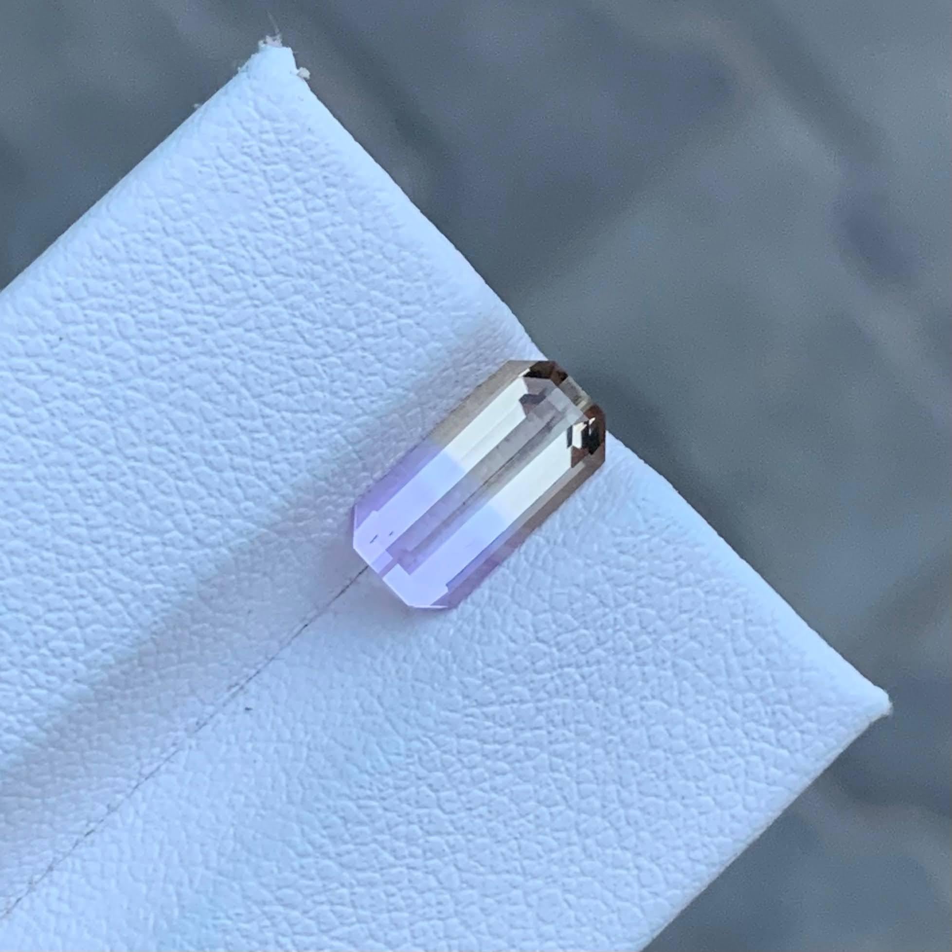 1.60 Karat Natürlicher Loser Bi Color Ametrine Stein Smaragd Schliff Bolivianischer Edelstein im Angebot 3