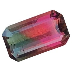 1.60 carati di tormalina bicolore naturale sfusa a forma di smeraldo per gioielli