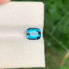 1.60 Carat Natural Loose Blue Color Tourmaline Cushion Cut Afghan Gemstone
