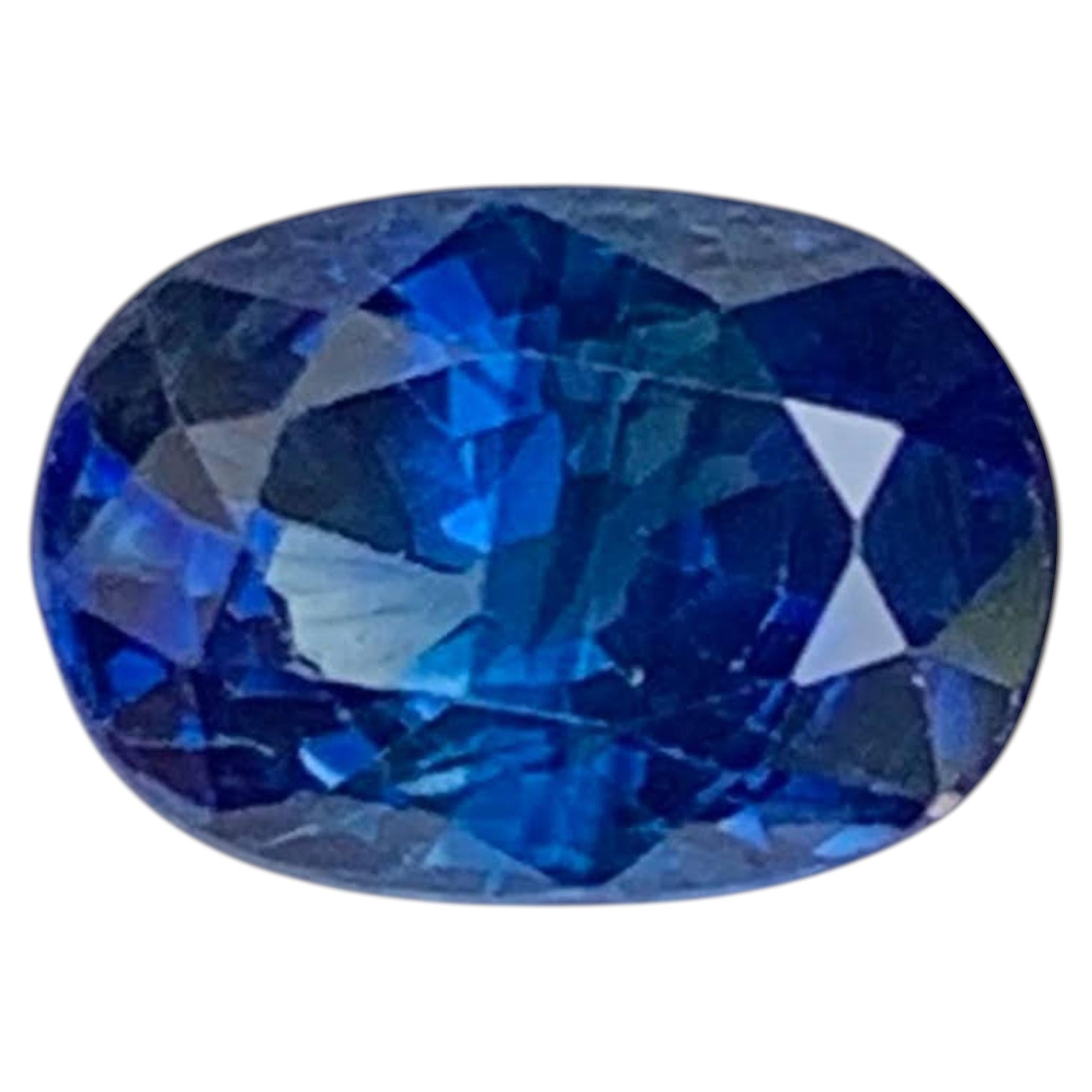 1.60 Carati di Zaffiro Blu Naturale Sciolto Taglio Ovale Gemma dello Sri Lanka