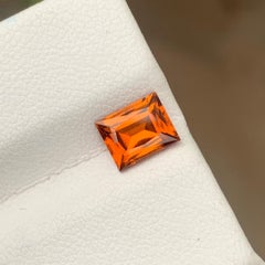 1.60 Carat Natural Loose Hessonite Garnet Baguette Cut Gemstone from Africa Mine