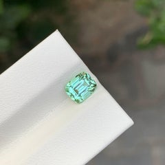 1.60 Carat Natural Loose Mint Green Tourmaline Cushion Shape Gem