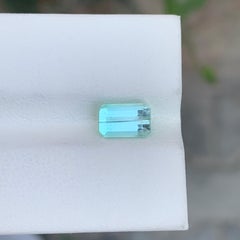 1.60 Carat Natural Loose Mint Green Tourmaline Emerald Shape Gemstone