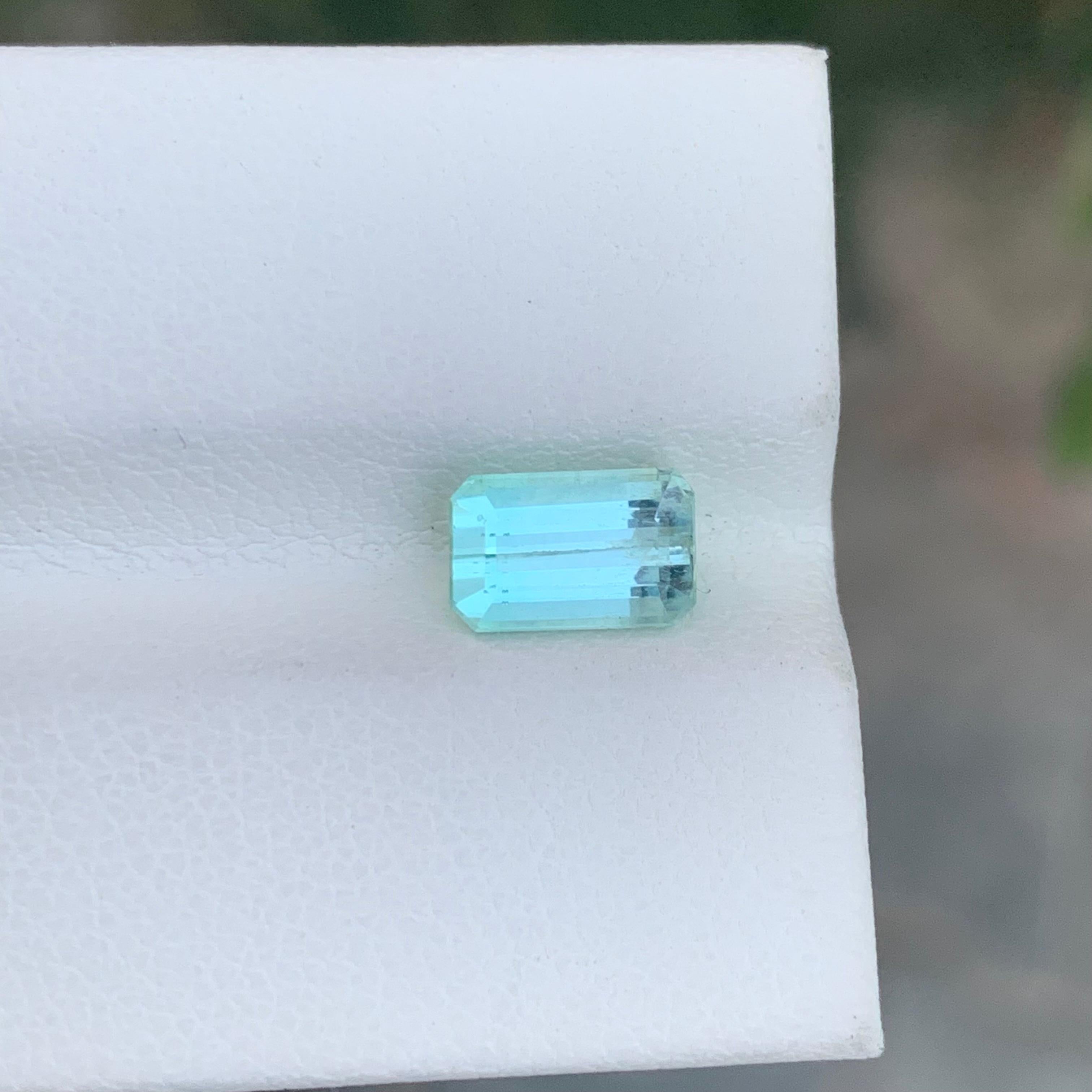 Taille émeraude 1.60 Carat Natural Loose Mint Green Tourmaline Emerald Shape Gemstone (pierre précieuse en forme d'émeraude) en vente