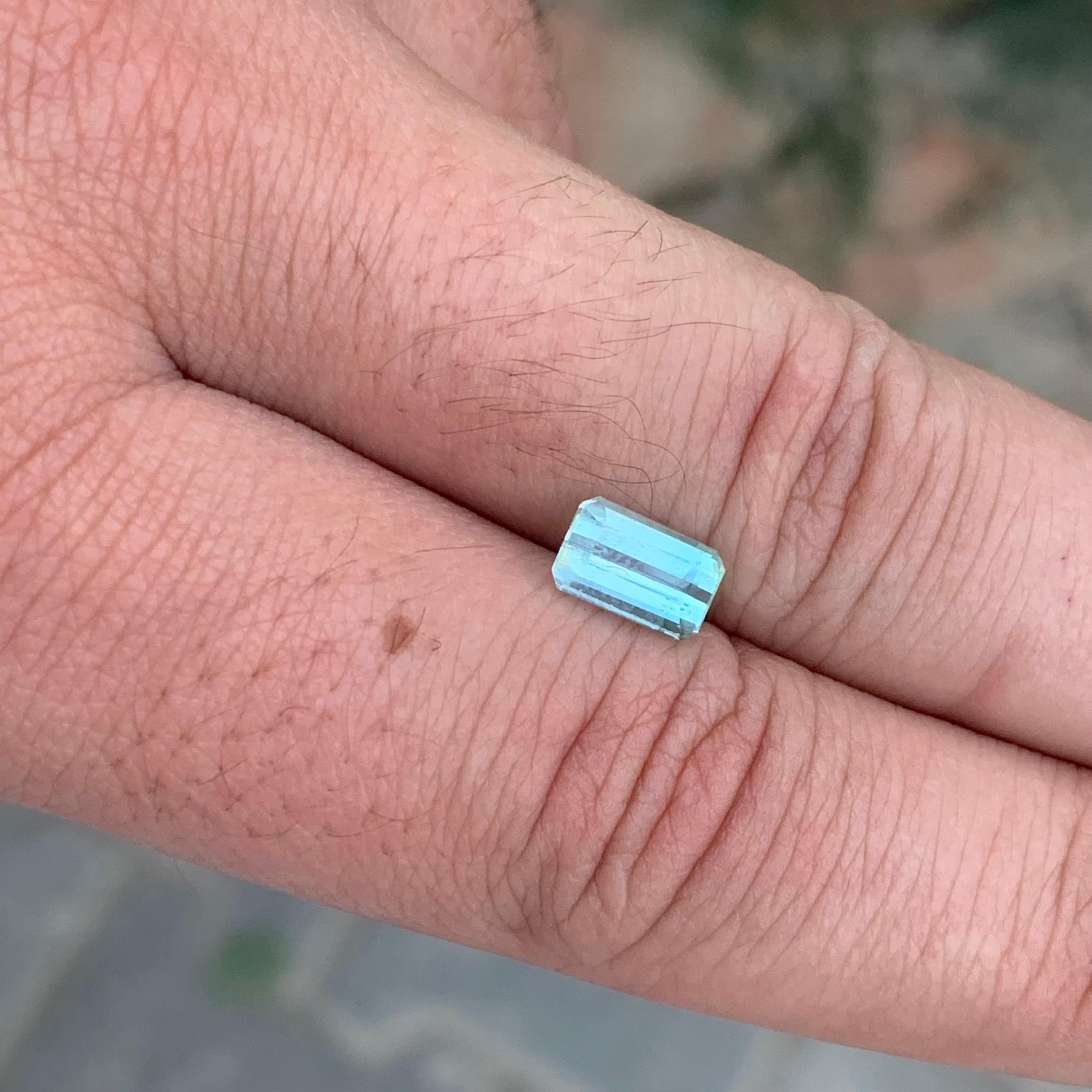 1.60 Carat Natural Loose Mint Green Tourmaline Emerald Shape Gemstone (pierre précieuse en forme d'émeraude) en vente 1
