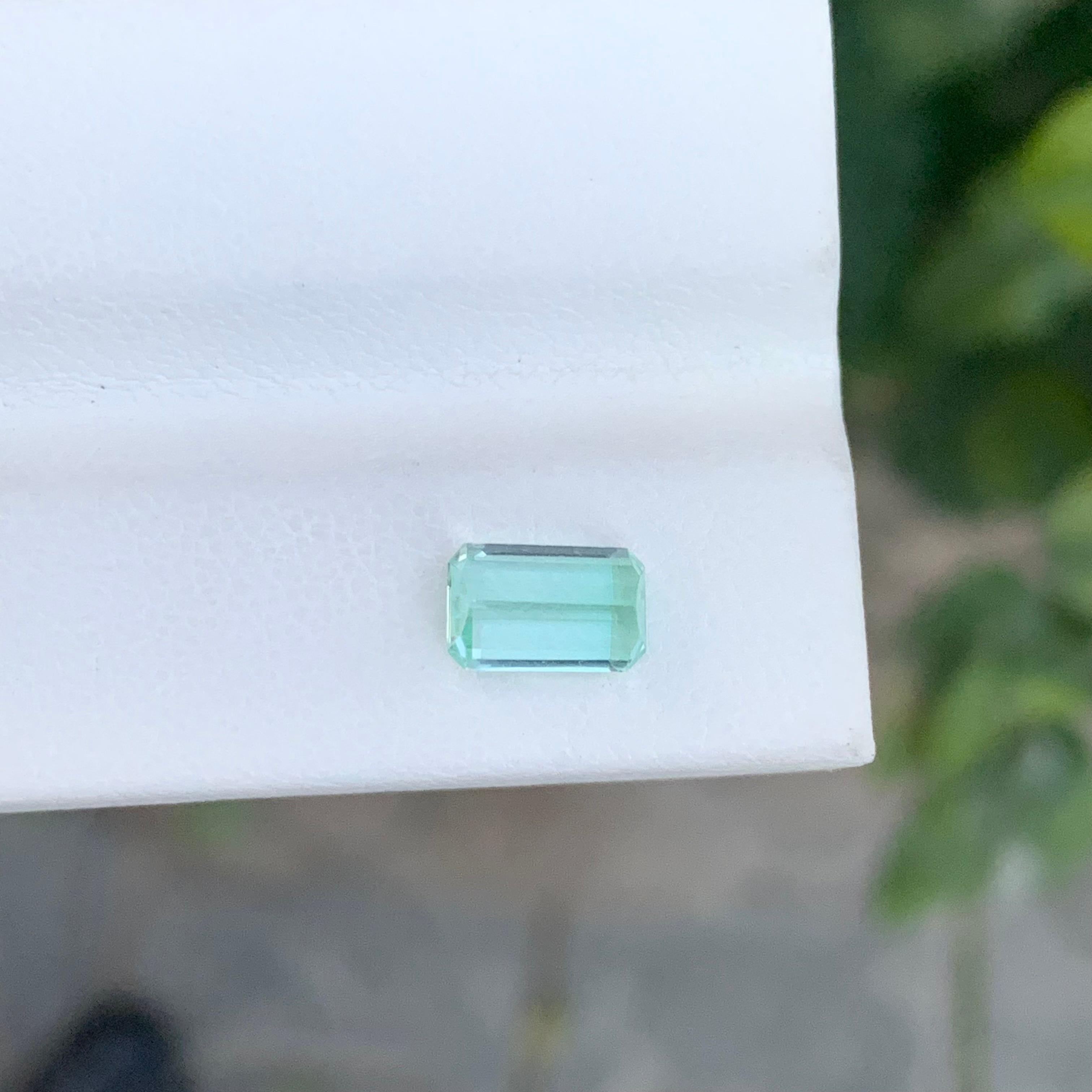 1.60 Carat Natural Loose Mint Green Tourmaline Emerald Shape Gemstone (pierre précieuse en forme d'émeraude) en vente 2
