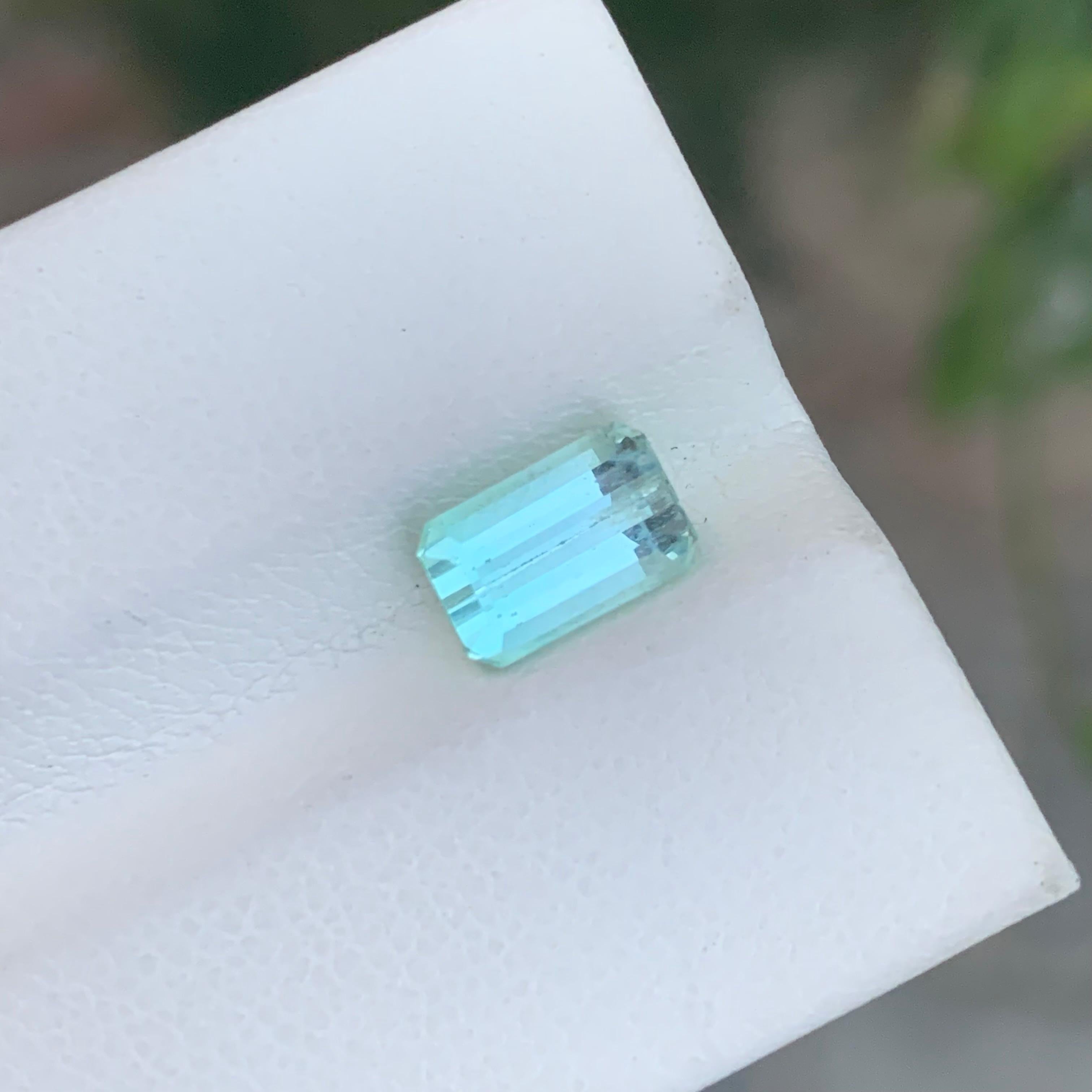 1.60 Carat Natural Loose Mint Green Tourmaline Emerald Shape Gemstone (pierre précieuse en forme d'émeraude) en vente 3