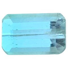 1.60 Carat Natural Loose Mint Green Tourmaline Emerald Shape Gemstone