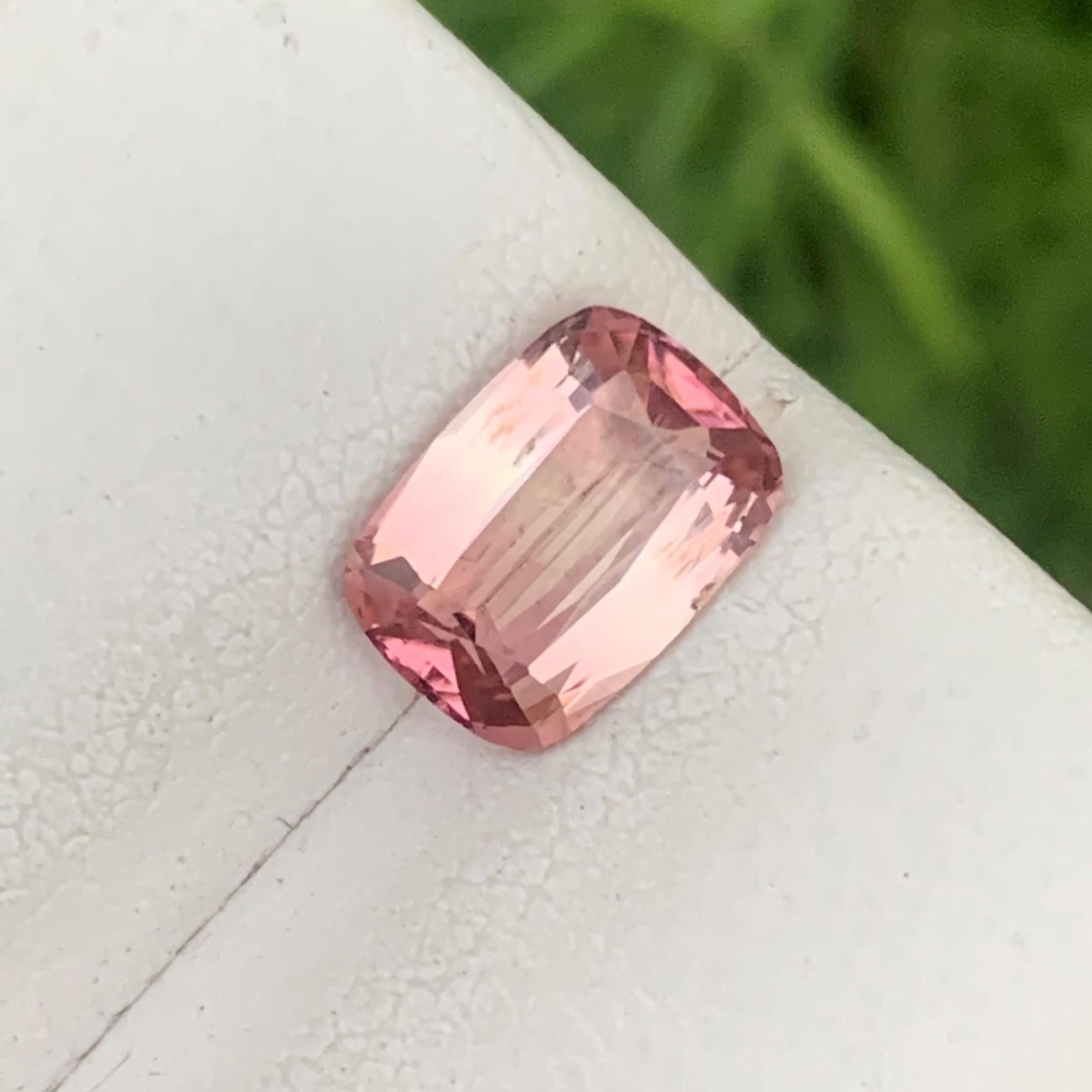 Gemstone Type : Tourmaline
Weight : 1.60 Carats
Dimensions : 8.7x6.2x3.8 Mm
Origin : Kunar Afghanistan
Clarity : Eye Clean
Shape: Cushion
Color: Peachy Pink
Certificate: On Demand
Basically, mint tourmalines are tourmalines with pastel hues of light