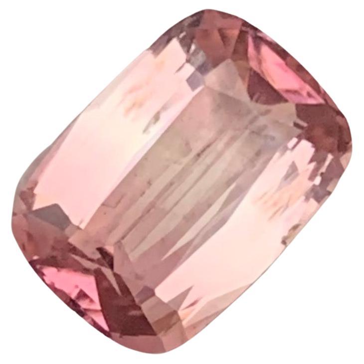 1.60 Carat Natural Loose Peach Pink Tourmaline Cushion Shape Gemstone  For Sale