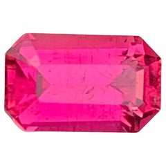 1.60 Carat Natural Loose Rubellite Tourmaline Emerald Shape Gemstone