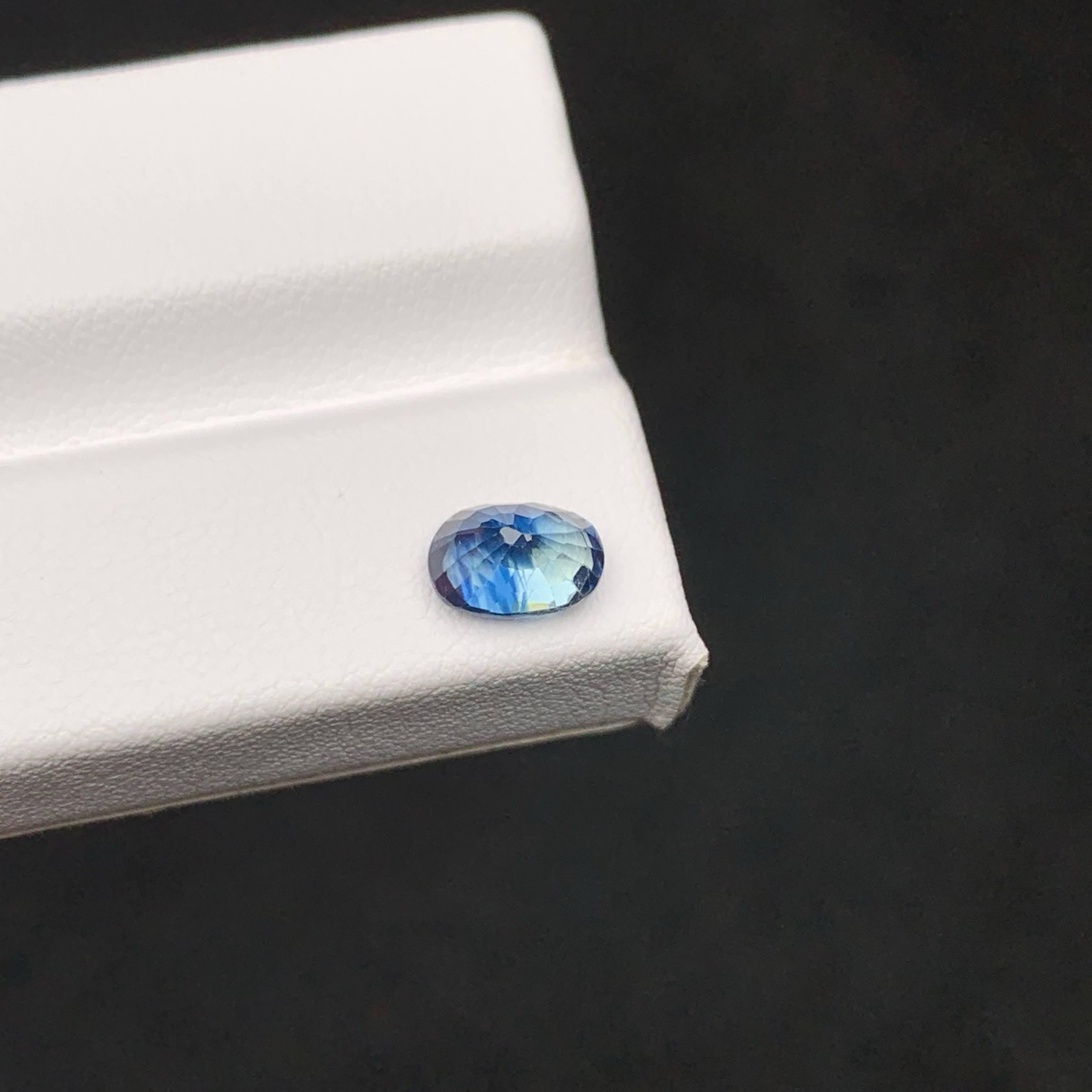 Modern 1.60 Carat Natural Loose Soft Blue Sapphire Stone Oval Cut Africa Gemstone For Sale