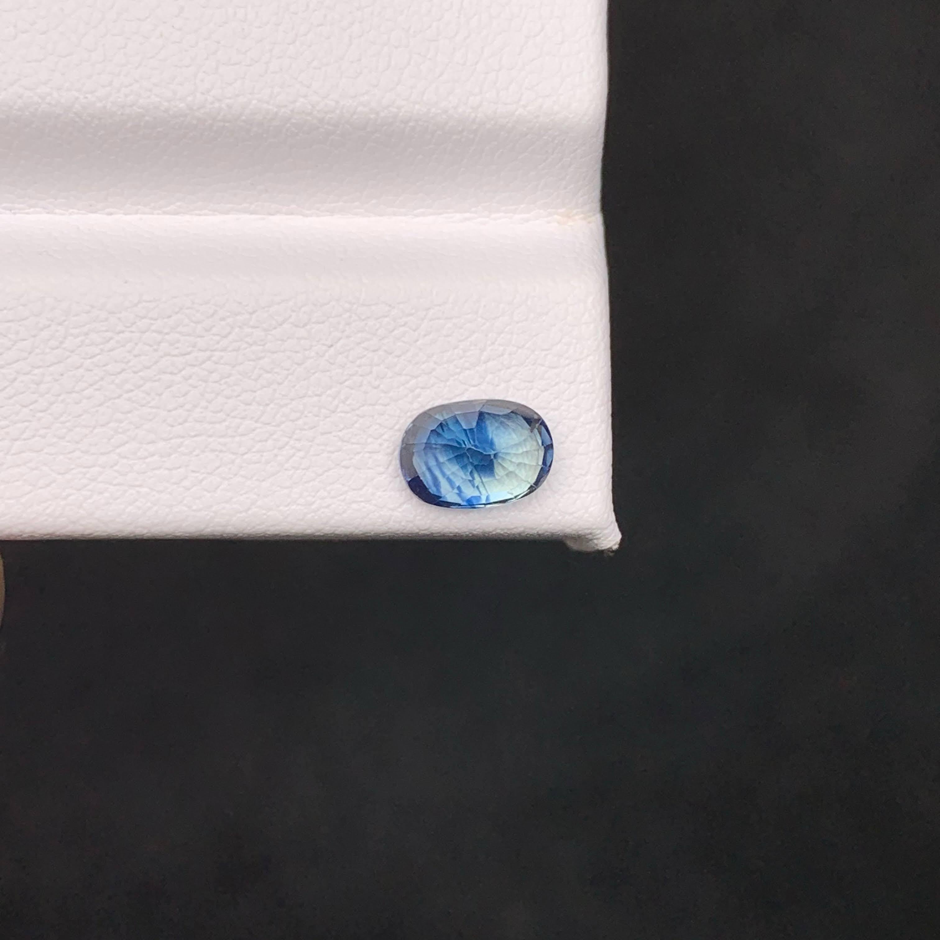 1.60 Carat Natural Loose Soft Blue Sapphire Stone Oval Cut Africa Gemstone In New Condition For Sale In Bangkok, TH
