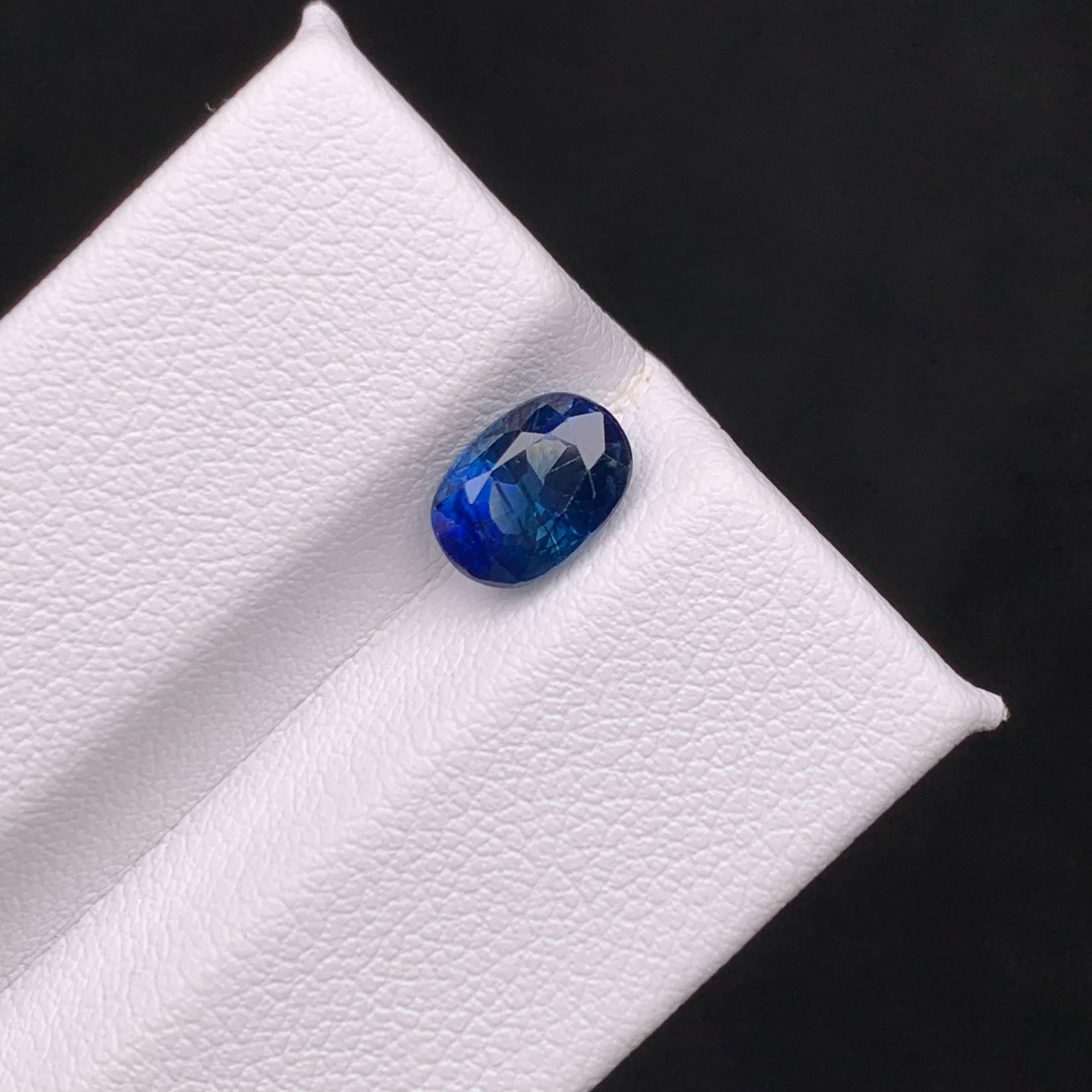 1.60 Carat Natural Loose Soft Blue Sapphire Stone Oval Cut Africa Gemstone For Sale 1