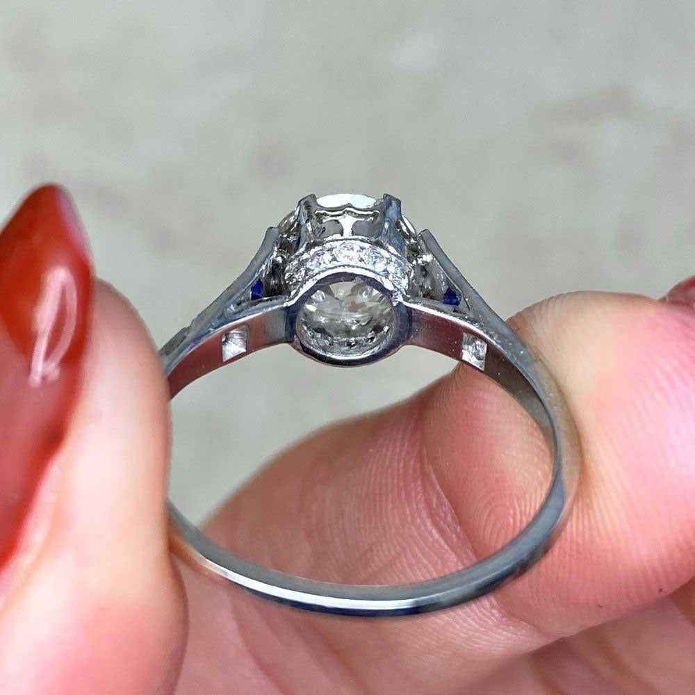 1.60 Carat Old Euro-Cut Diamond Engagement Ring, Vs1 Clarity, Platinum For Sale 5