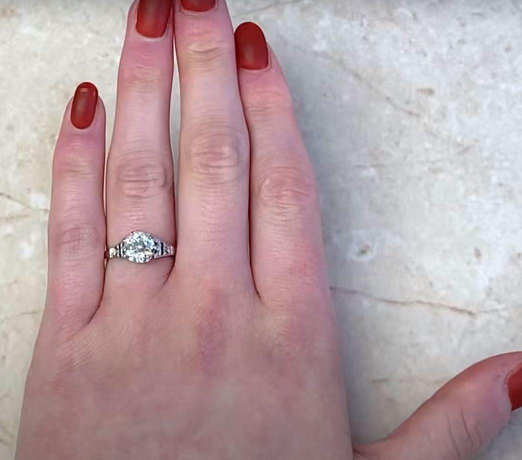 1.60 Carat Old Euro-Cut Diamond Engagement Ring, Vs1 Clarity, Platinum For Sale 3
