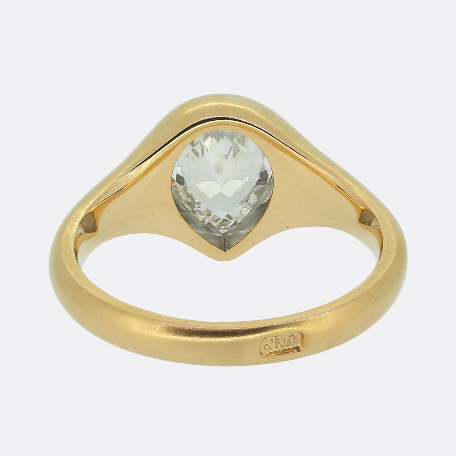1,60 Karat Diamant Solitär-Ring mit altem Birnenschliff im Zustand „Gut“ im Angebot in London, GB