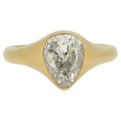1.60 Carat Old Pear-Cut Diamond Solitaire Ring