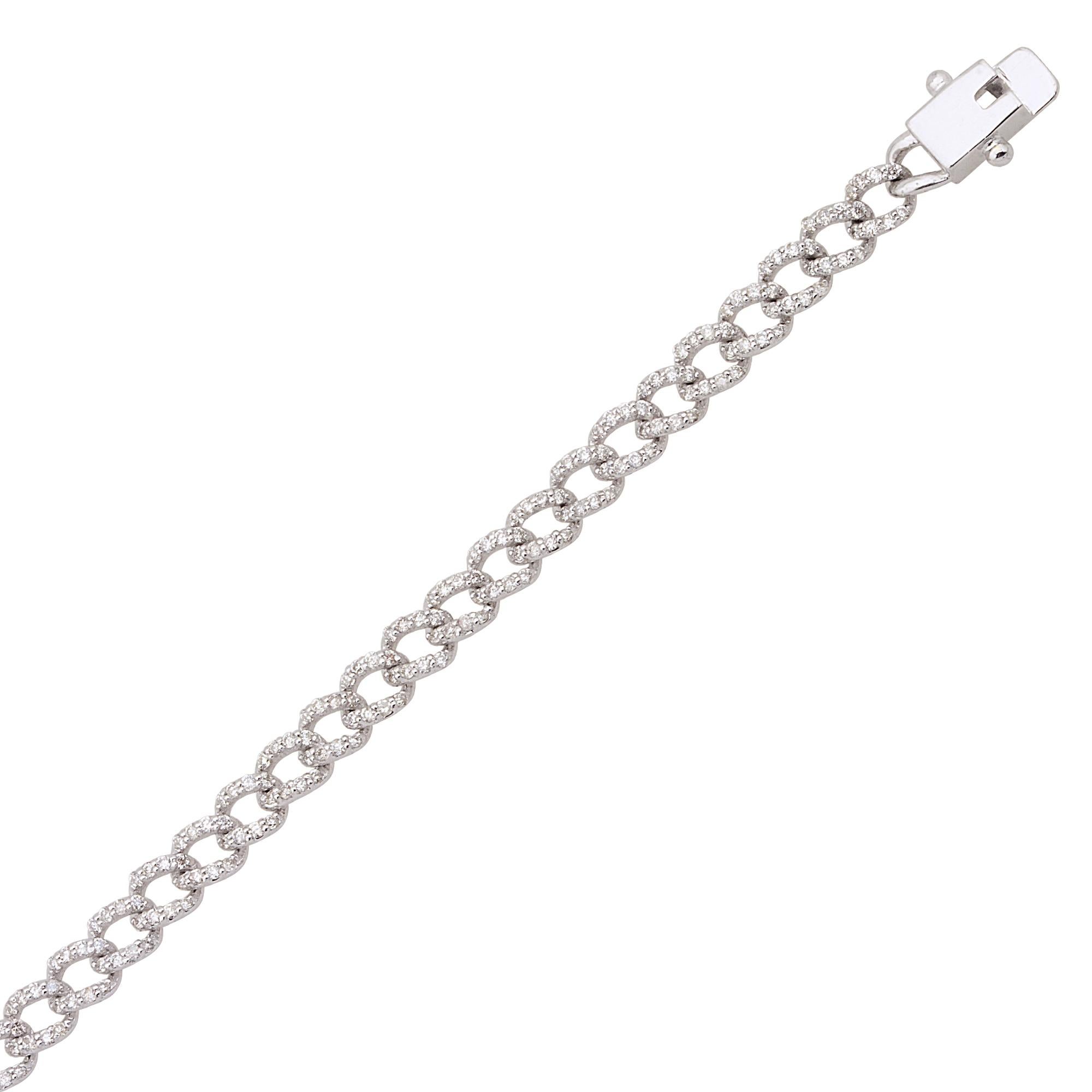 Item Code :- STBR-4043
Gross Weight :- 6.22 gm
10k White Gold Weight :- 5.90 gm
Diamond Weight :- 1.60 carat  ( AVERAGE DIAMOND CLARITY SI1-SI2 & COLOR H-I )
Bracelet Length :- 7 Inches Long
✦ Sizing
.....................
We can adjust most items to
