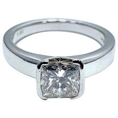 1.60 Carat Princess Cut Diamond and Platinum Engagement Ring