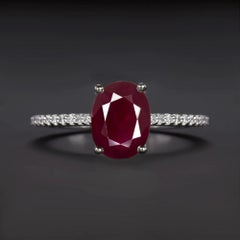 1.60 Carat Rich Ruby Diamond Ring