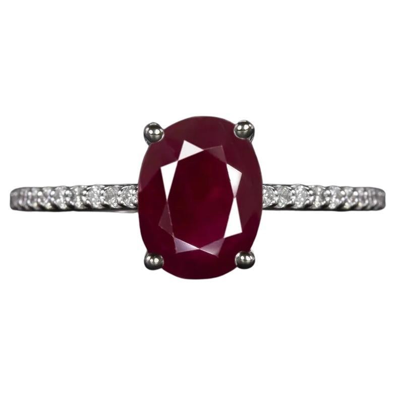 Bague en diamants et rubis riche de 1,60 carat en vente